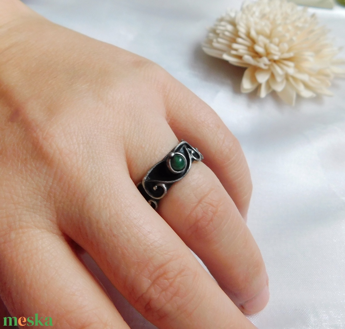 Jáde gyűrű - ékszer - gyűrű - szoliter gyűrű - Meska.hu