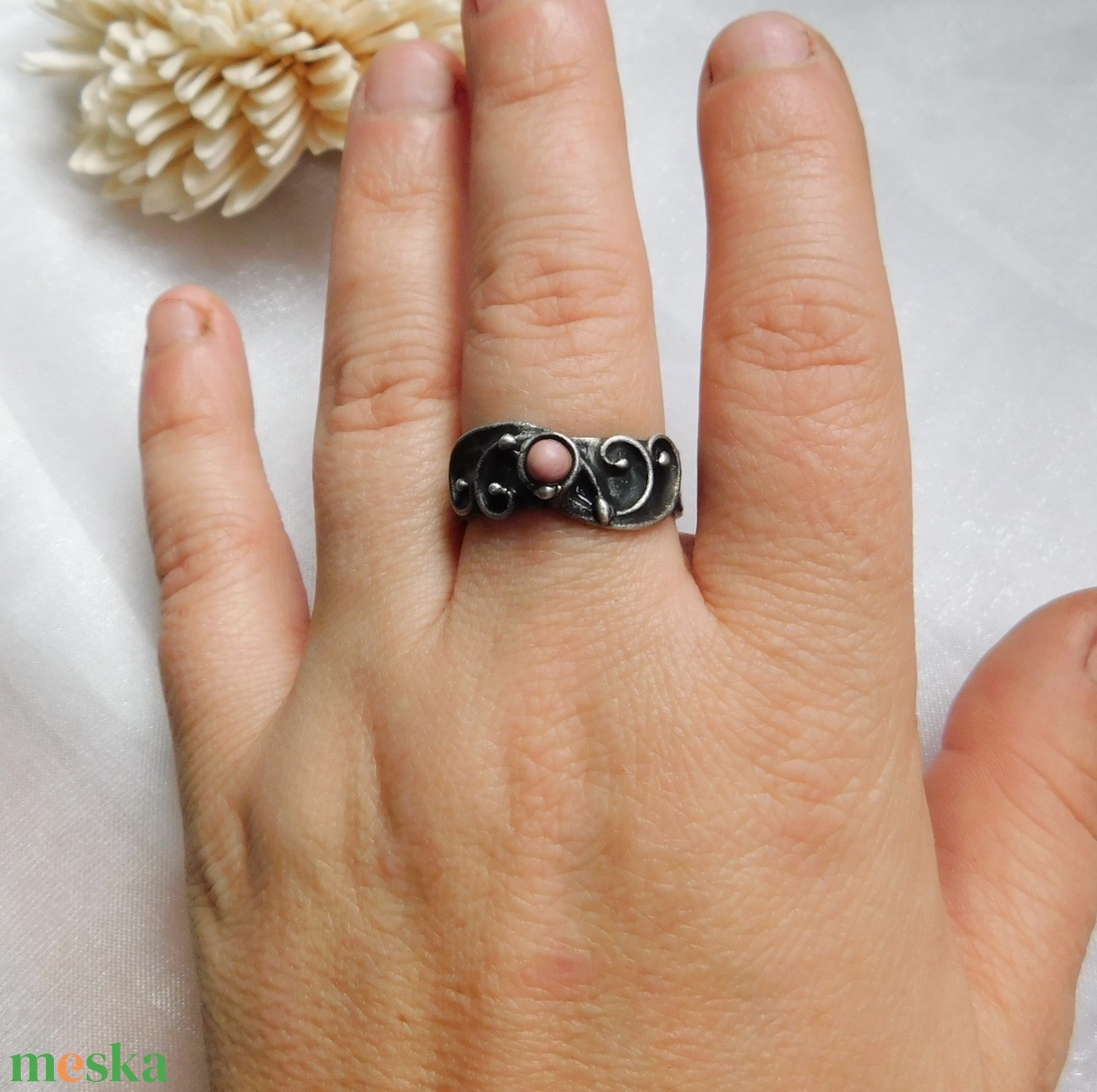 Rodonit gyűrű - ékszer - gyűrű - szoliter gyűrű - Meska.hu