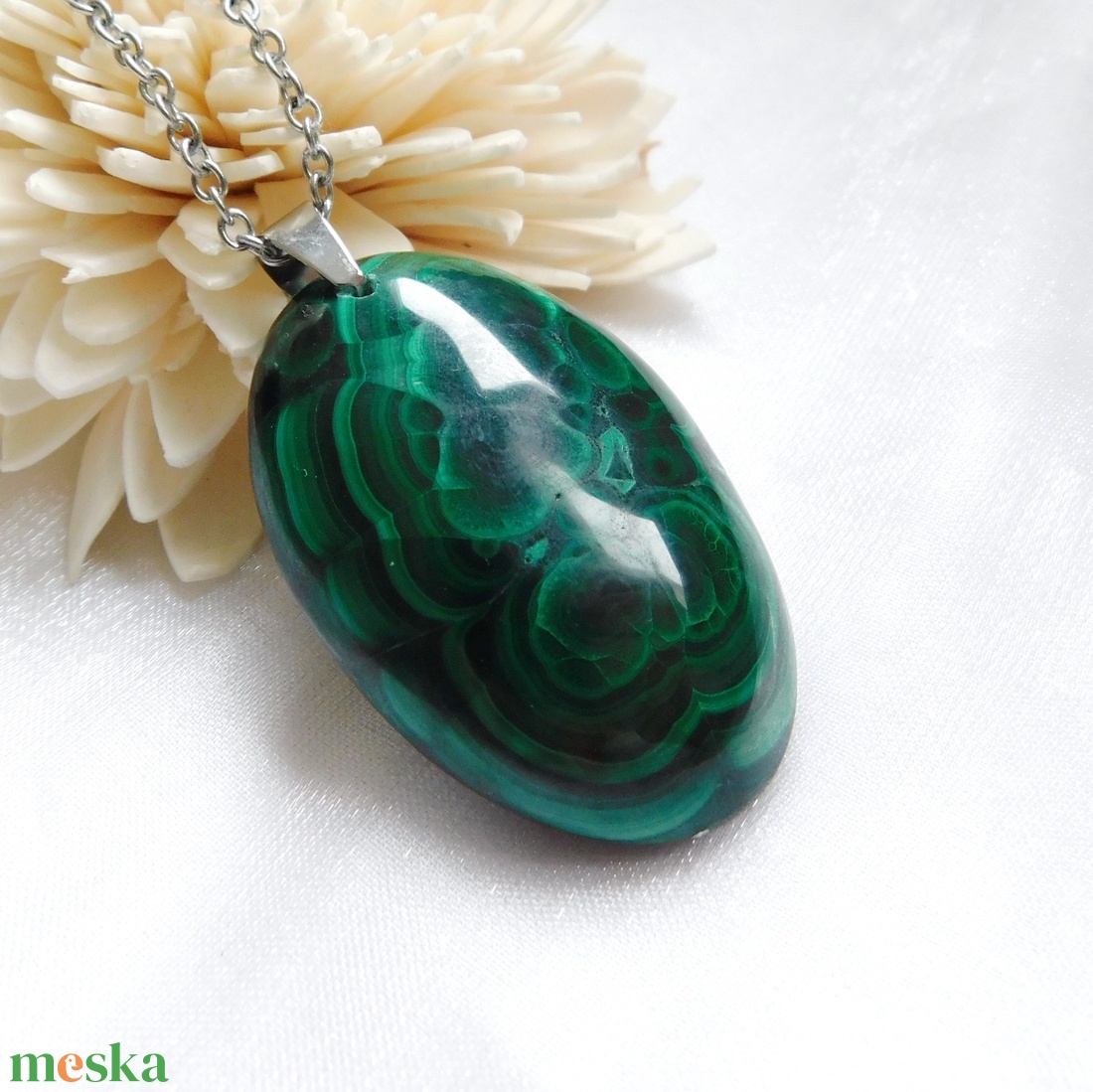 Malachit medál - ékszer - nyaklánc - medál - Meska.hu