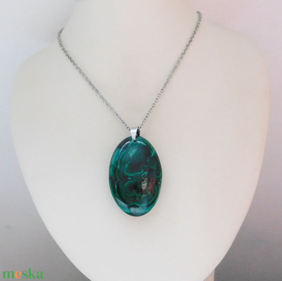 Malachit medál - ékszer - nyaklánc - medál - Meska.hu