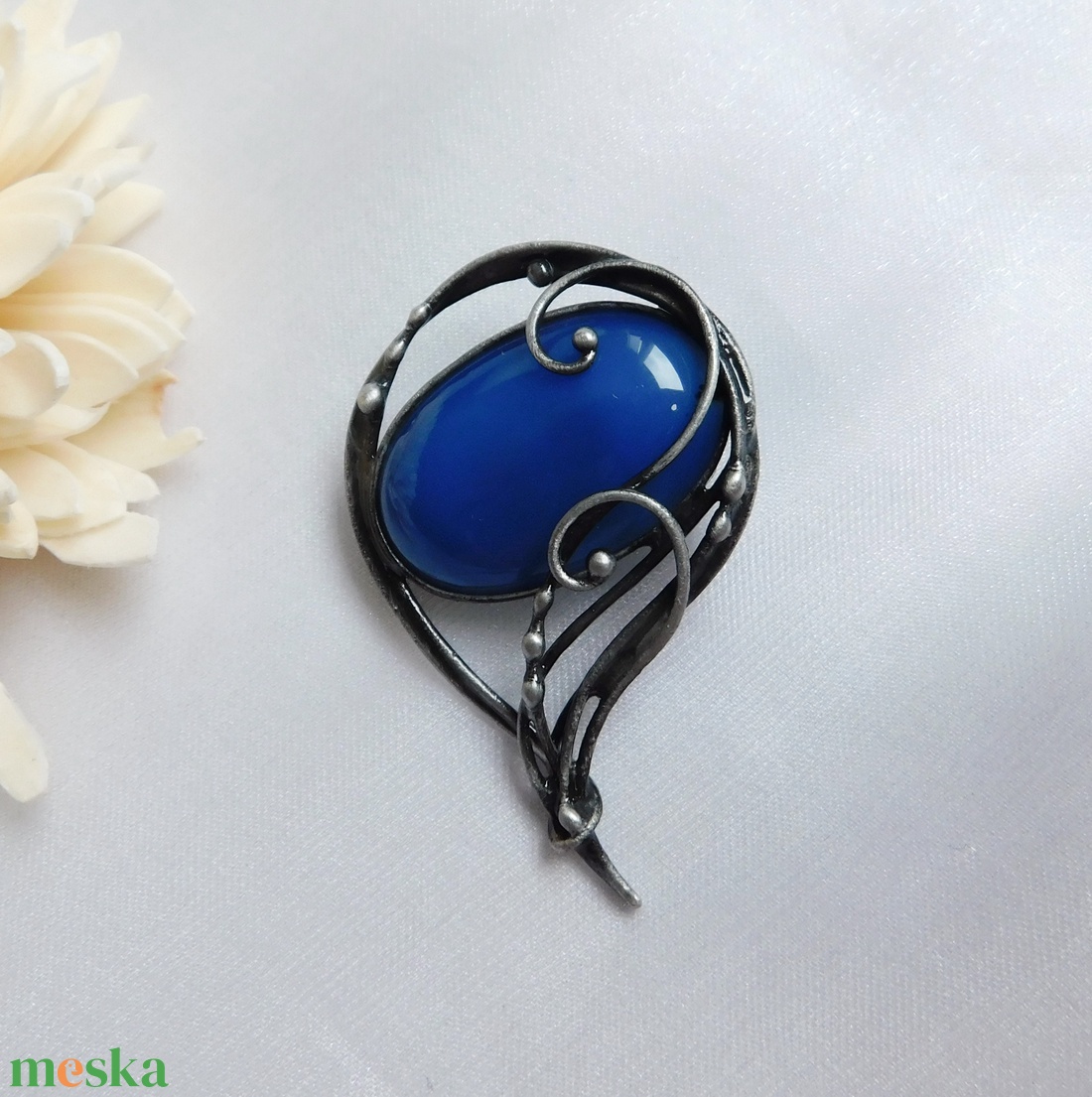 Achát bross / kitűző - ékszer - kitűző és bross - Meska.hu