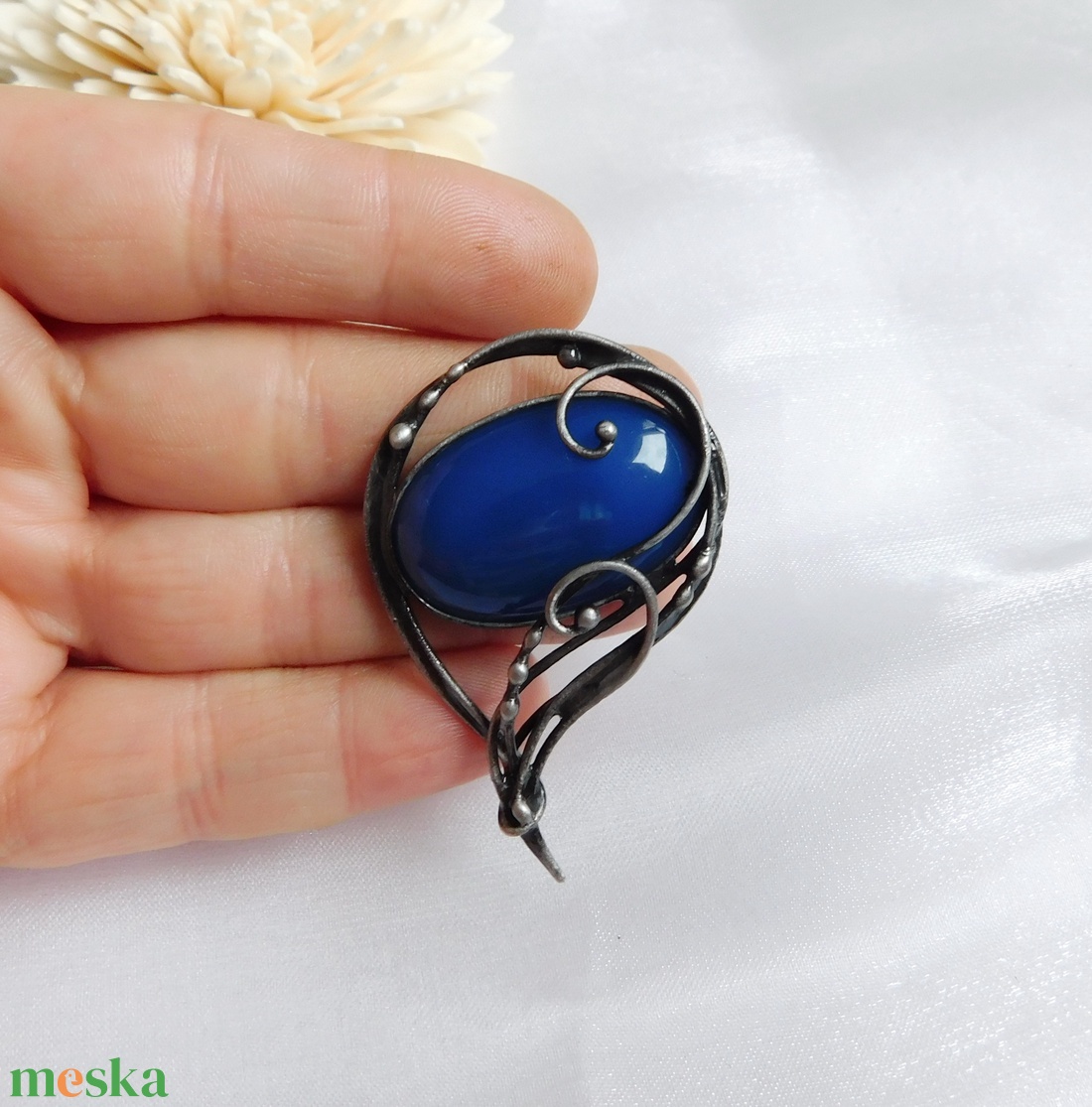 Achát bross / kitűző - ékszer - kitűző és bross - Meska.hu