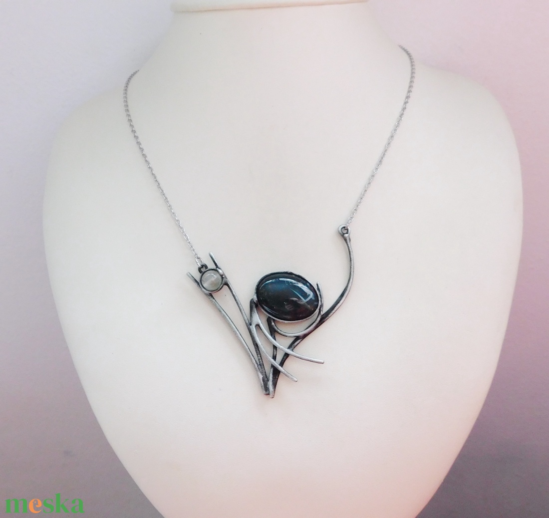 Heliotróp nyakék prehnittel - ékszer - nyaklánc - medálos nyaklánc - Meska.hu