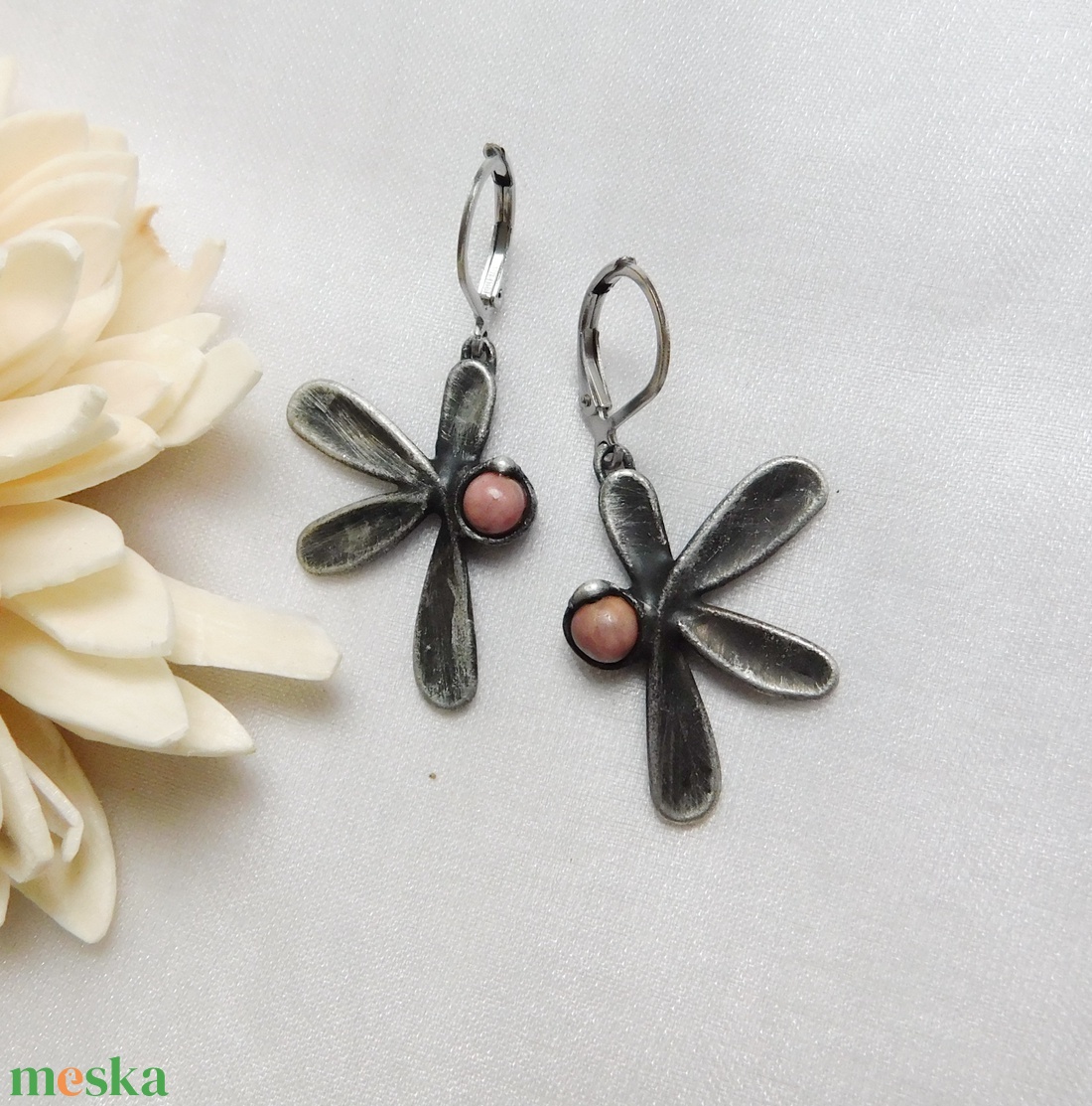 Rodonit fülbevaló - ékszer - fülbevaló - lógó fülbevaló - Meska.hu