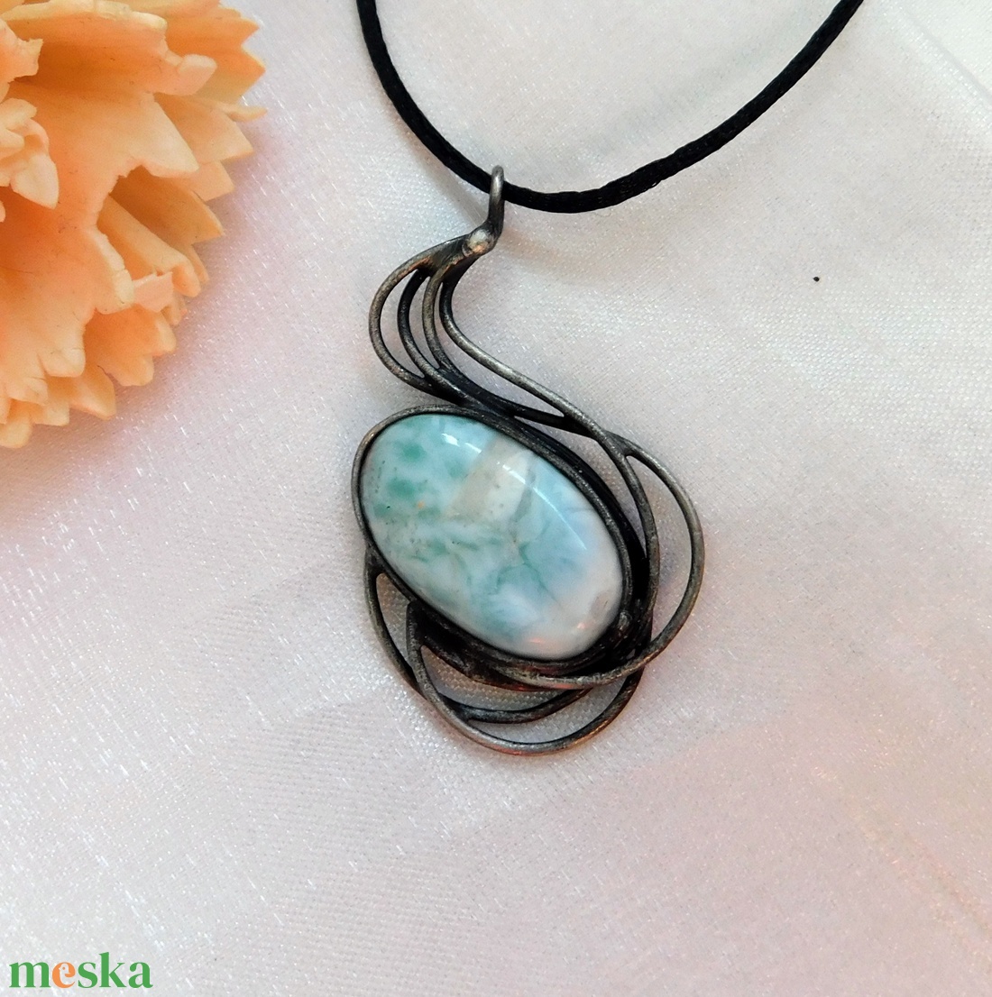 Larimár medál - ékszer - nyaklánc - medál - Meska.hu