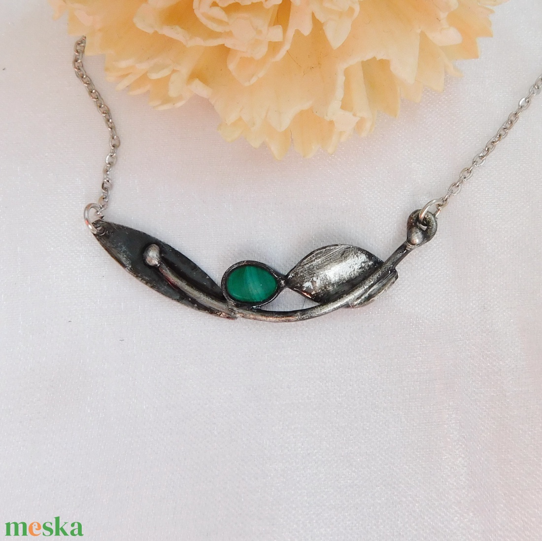 Malachit nyakék - ékszer - nyaklánc - medálos nyaklánc - Meska.hu