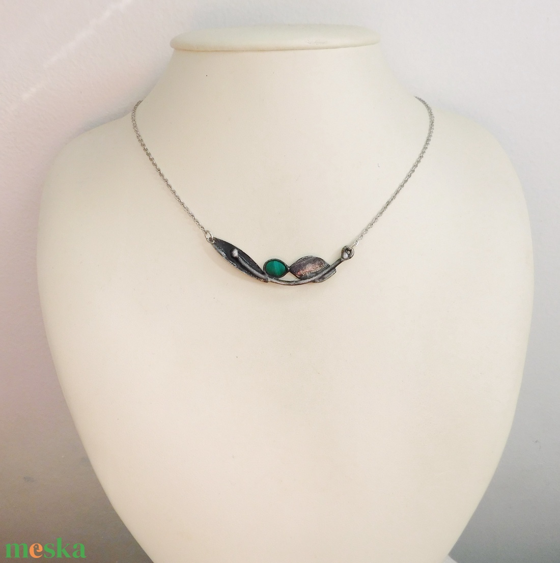 Malachit nyakék - ékszer - nyaklánc - medálos nyaklánc - Meska.hu