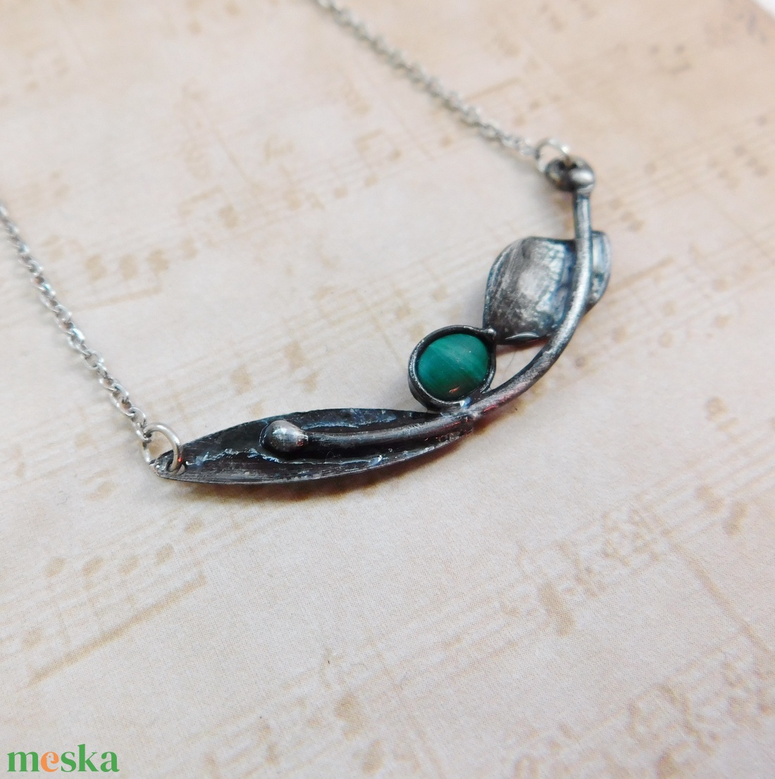 Malachit nyakék - ékszer - nyaklánc - medálos nyaklánc - Meska.hu