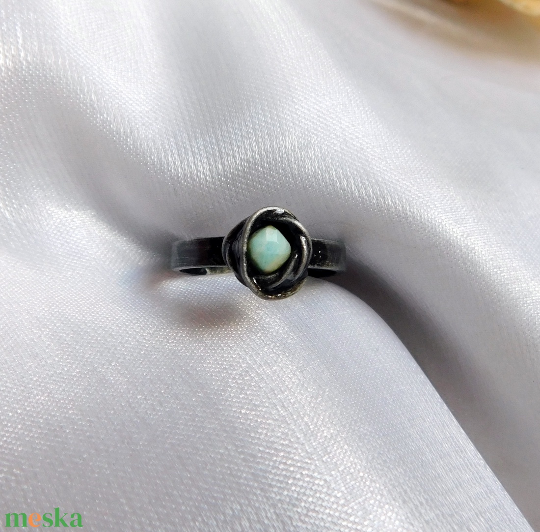 Amazonit gyűrű - ékszer - gyűrű - szoliter gyűrű - Meska.hu