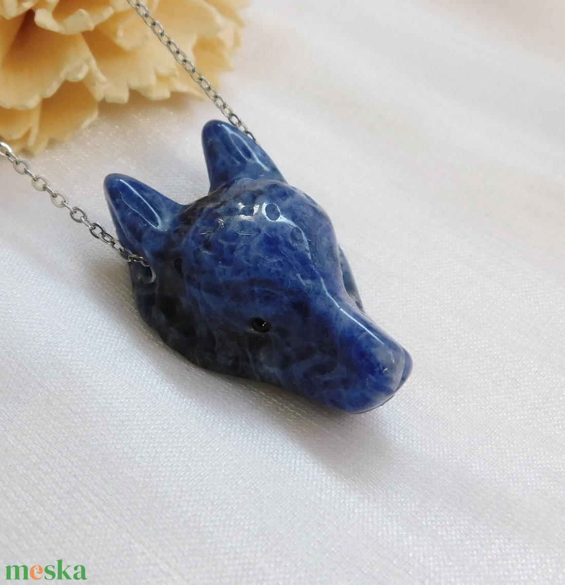 Szodalit farkas nyaklánc - ékszer - nyaklánc - medálos nyaklánc - Meska.hu