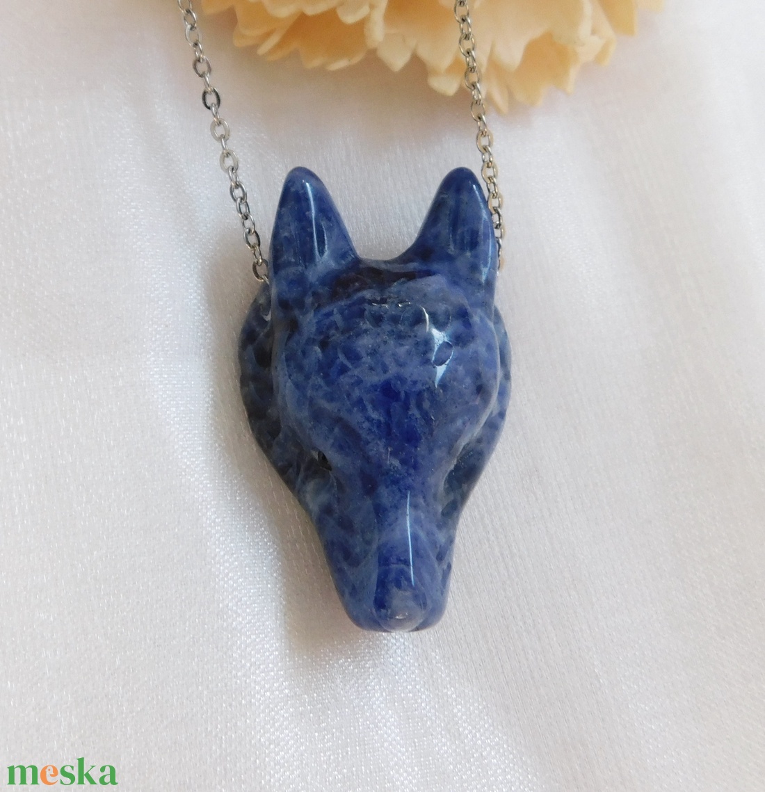 Szodalit farkas nyaklánc - ékszer - nyaklánc - medálos nyaklánc - Meska.hu