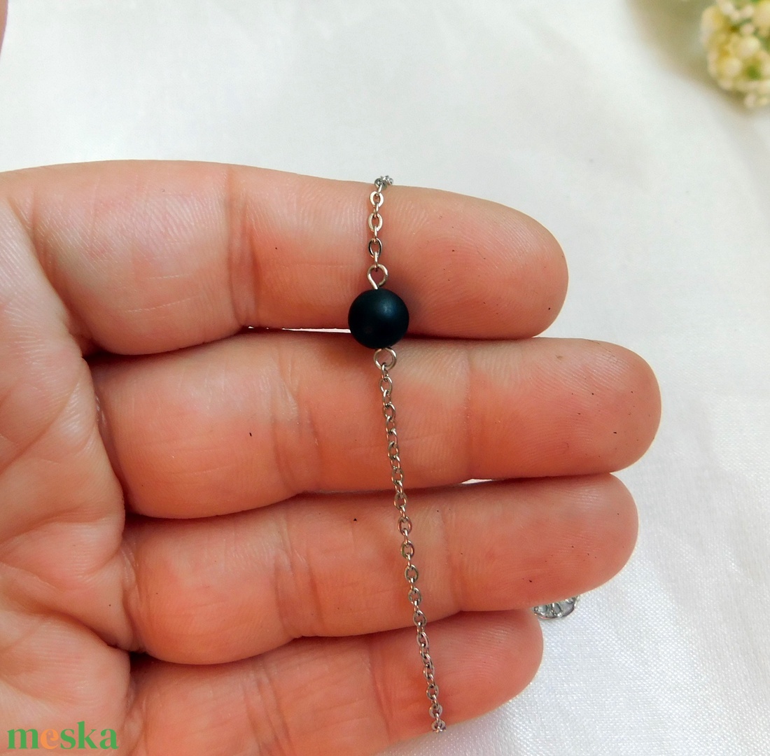 Matt ónix karkötő - ékszer - karkötő - karkötő medállal - Meska.hu