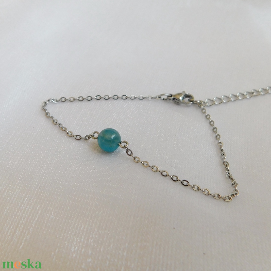 Acél karkötő apatittal - ékszer - nyaklánc - medál - Meska.hu