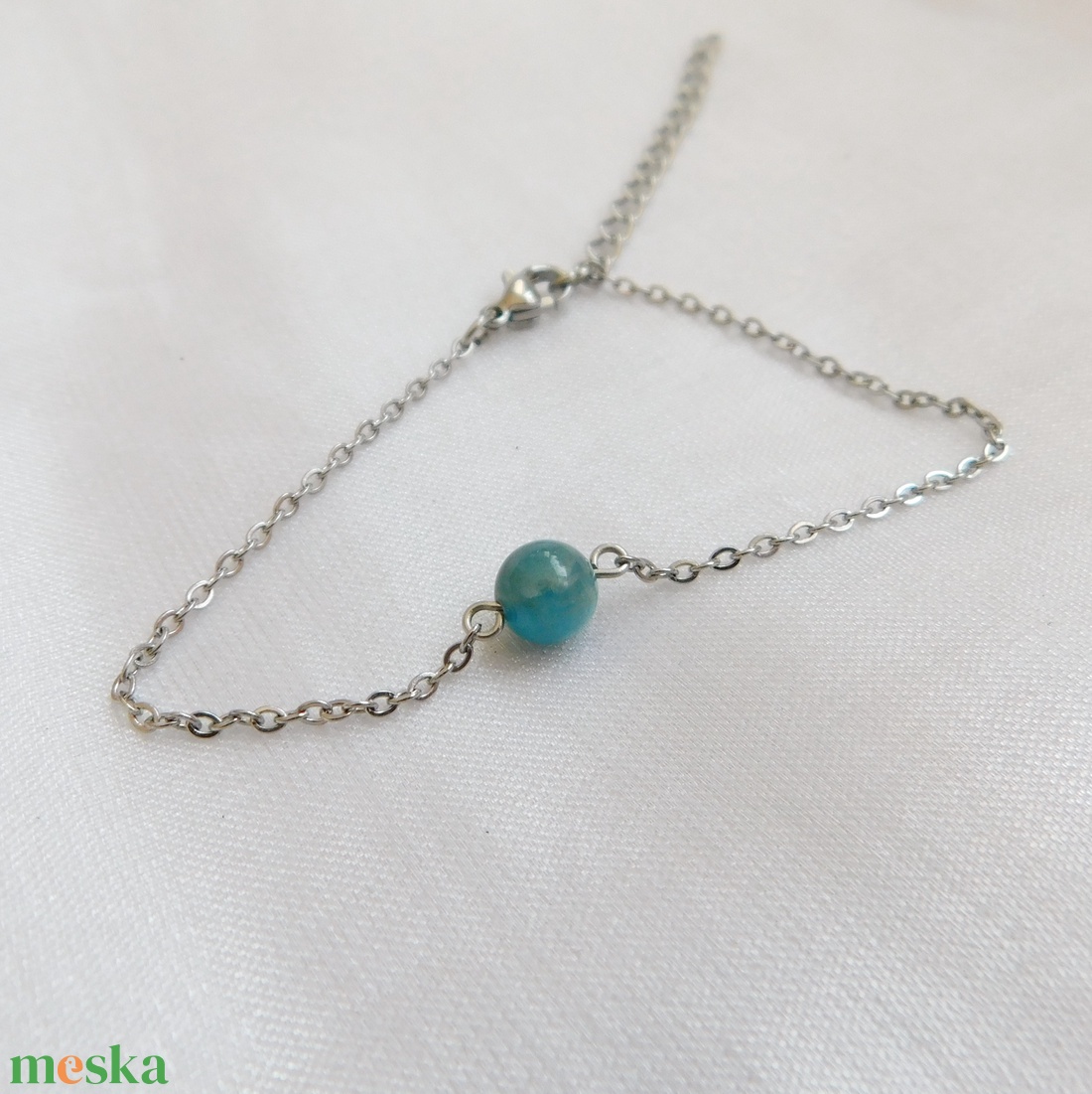 Acél karkötő apatittal - ékszer - nyaklánc - medál - Meska.hu
