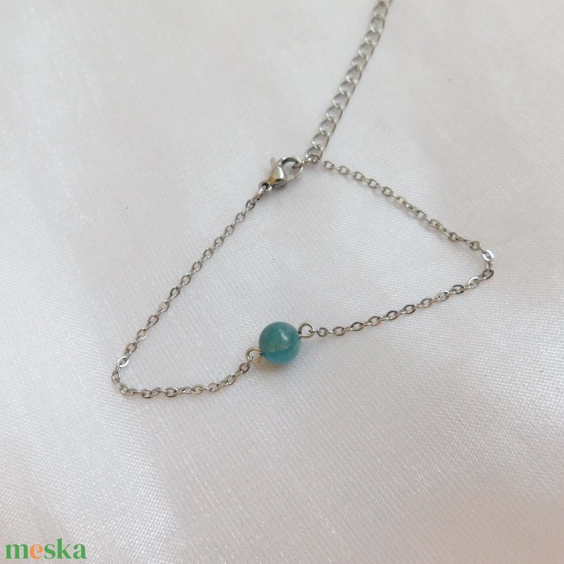 Acél karkötő apatittal - ékszer - nyaklánc - medál - Meska.hu