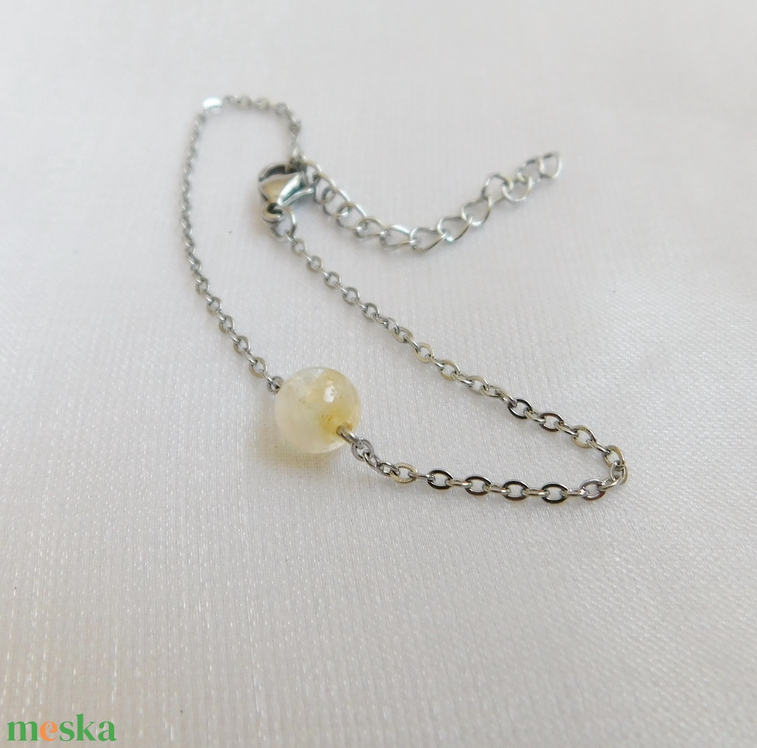 Acél karkötő citrinnel - ékszer - nyaklánc - medál - Meska.hu