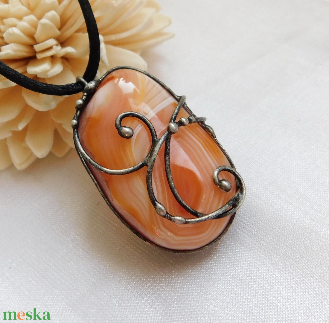Karneol medál - ékszer - nyaklánc - medálos nyaklánc - Meska.hu