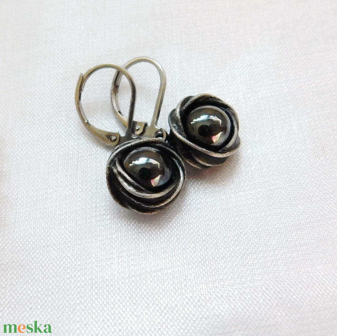 Hematit fülbevaló - ékszer - fülbevaló - lógó fülbevaló - Meska.hu