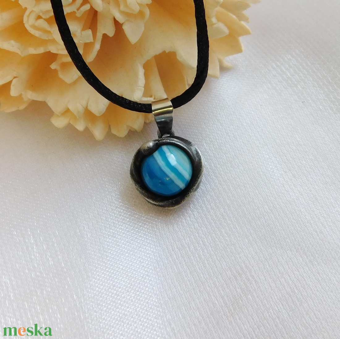 Mini achát medál  - ékszer - nyaklánc - medál - Meska.hu