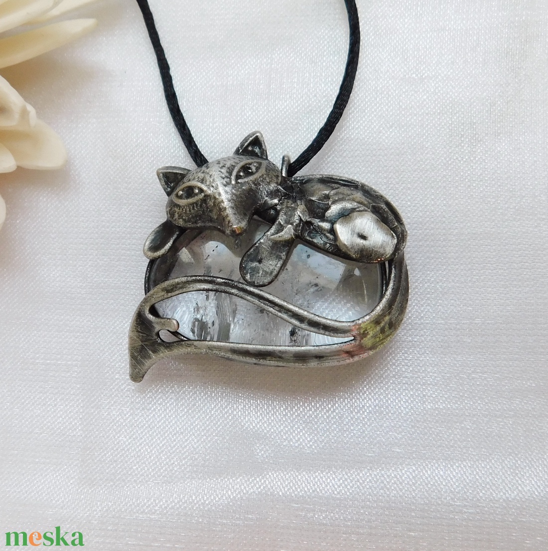 Hegyikristály róka medál  - ékszer - nyaklánc - medálos nyaklánc - Meska.hu