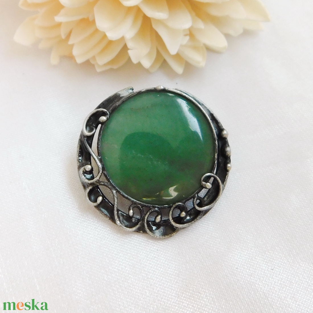 Aventurin bross / kitűző - ékszer - kitűző és bross - Meska.hu