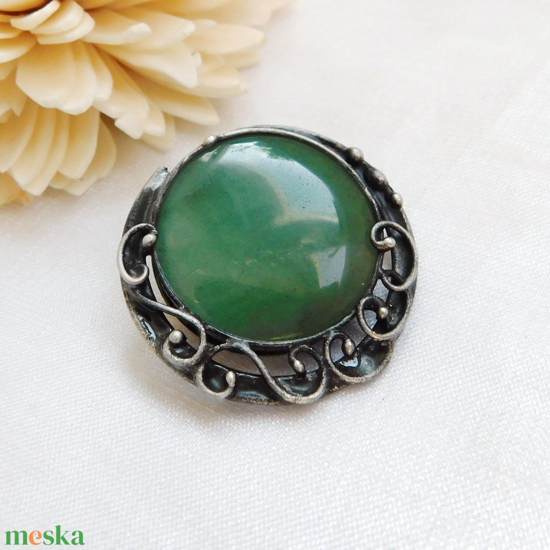 Aventurin bross / kitűző - ékszer - kitűző és bross - Meska.hu