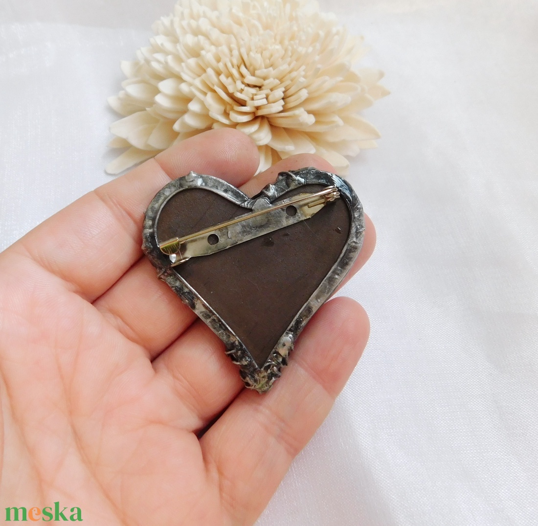 A transzformáció fája - kerámia bross malachittal - ékszer - kitűző és bross - Meska.hu