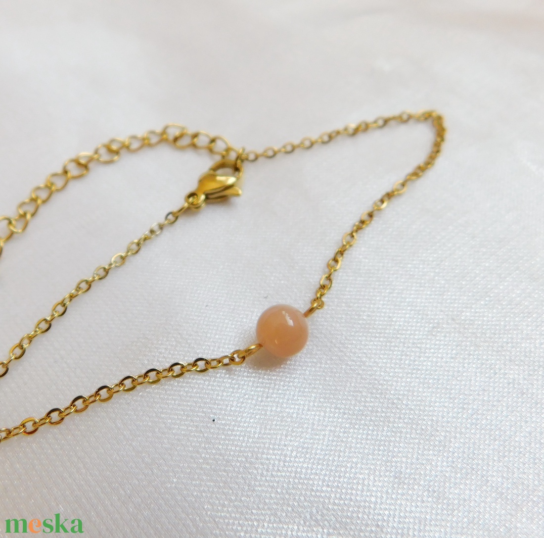Aranyozott acél karkötő napkővel - ékszer - nyaklánc - medál - Meska.hu
