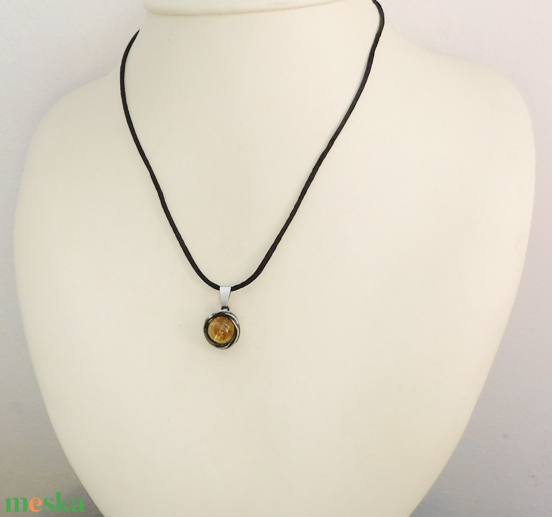 Mini citrin medál - ékszer - nyaklánc - medálos nyaklánc - Meska.hu