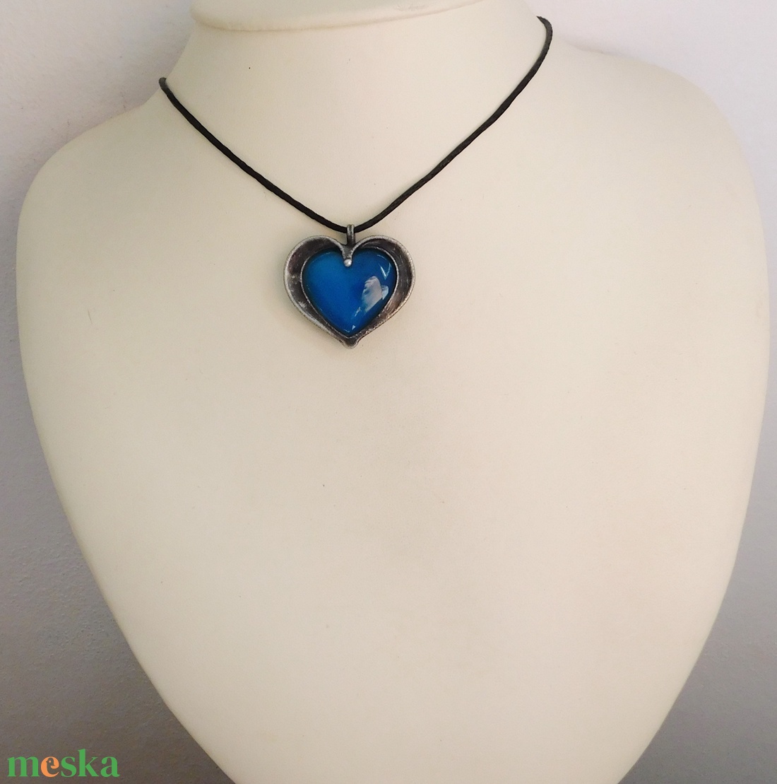 Achát szív medál - ékszer - nyaklánc - medál - Meska.hu