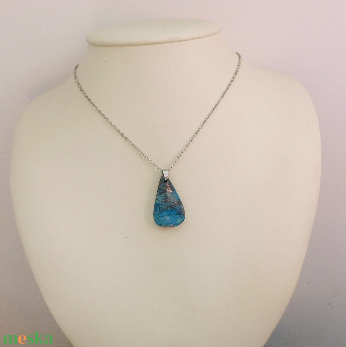 Krizokolla medál acél láncon - ékszer - nyaklánc - medál - Meska.hu