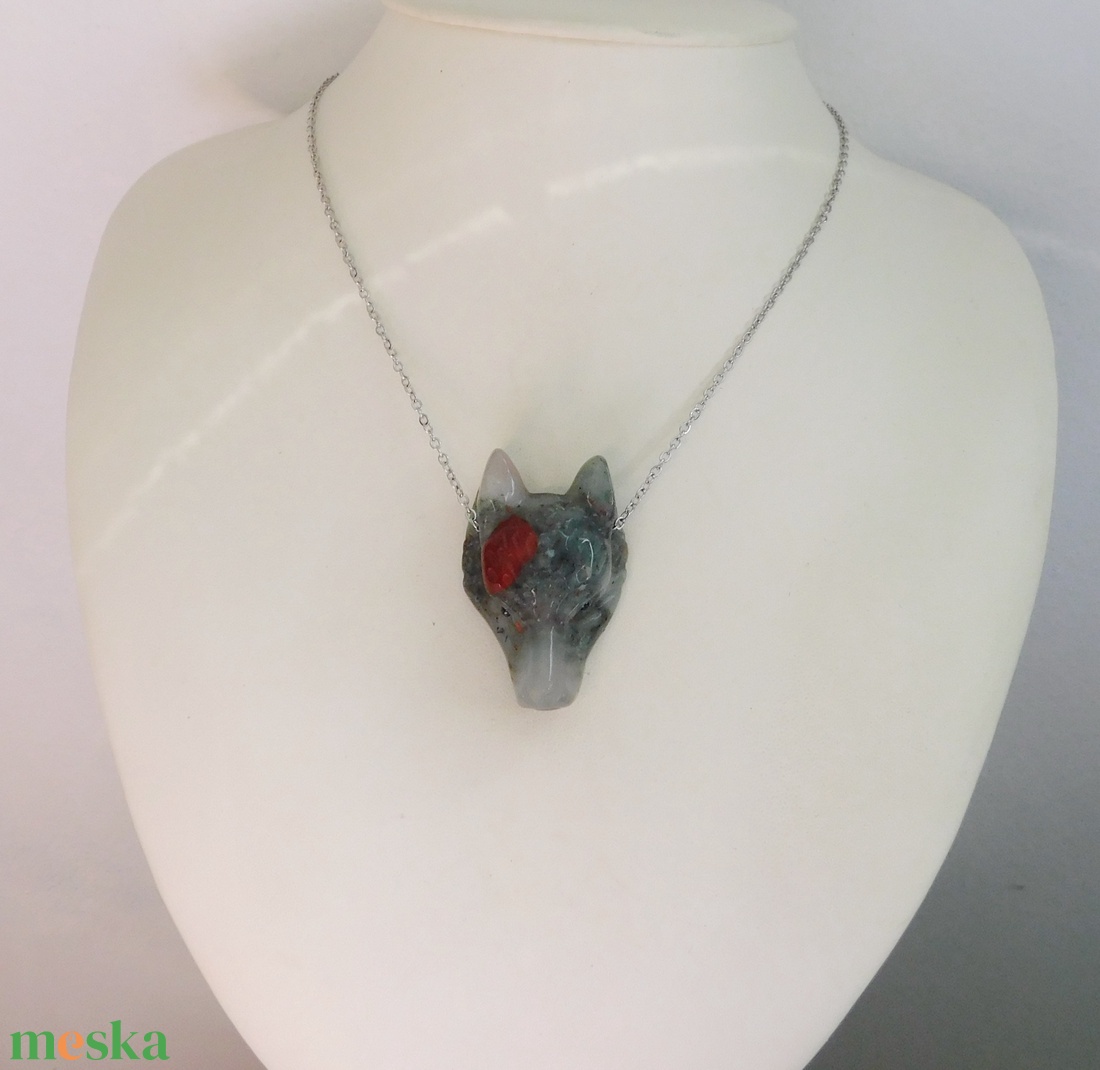 Heliotróp farkasos nyaklánc - ékszer - nyaklánc - medálos nyaklánc - Meska.hu