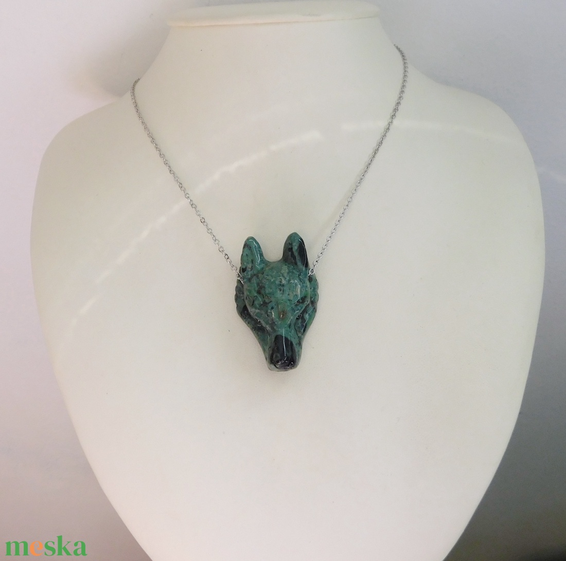 Kambaba jáspis (eldarit) farkas nyaklánc - ékszer - nyaklánc - medálos nyaklánc - Meska.hu