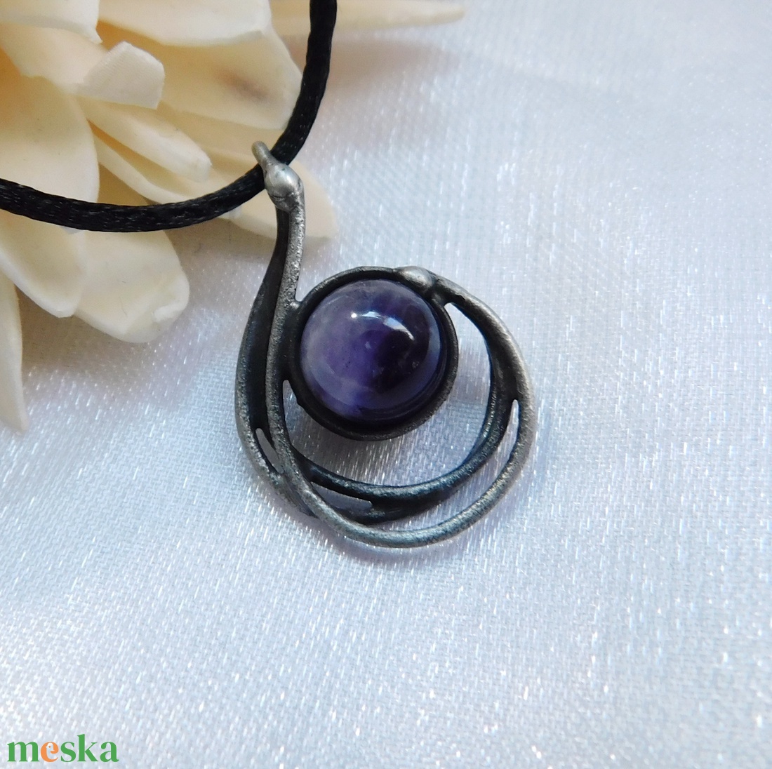 Mini ametiszt medál  - ékszer - nyaklánc - medálos nyaklánc - Meska.hu