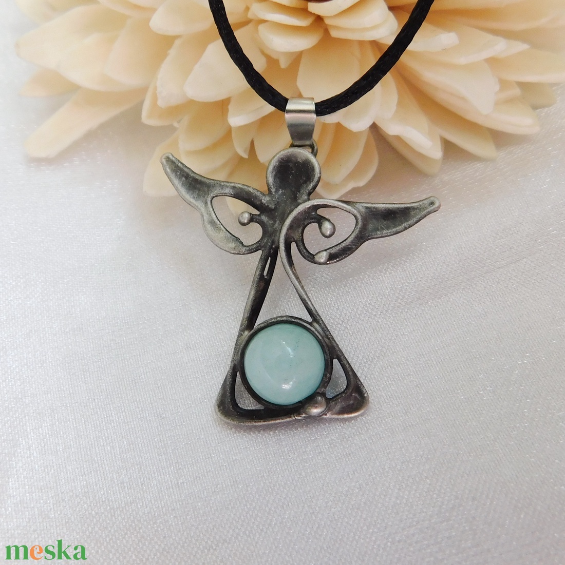 Jáde angyal medál - ékszer - nyaklánc - medálos nyaklánc - Meska.hu