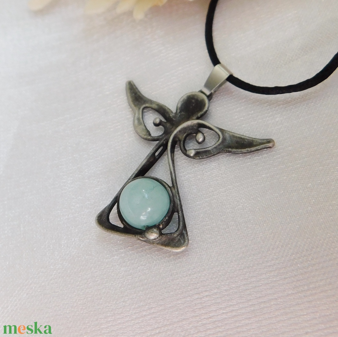 Jáde angyal medál - ékszer - nyaklánc - medálos nyaklánc - Meska.hu