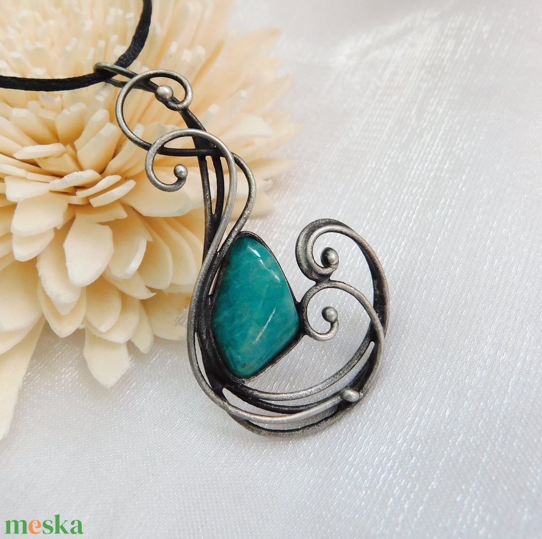 Amazonit medál - ékszer - nyaklánc - medálos nyaklánc - Meska.hu
