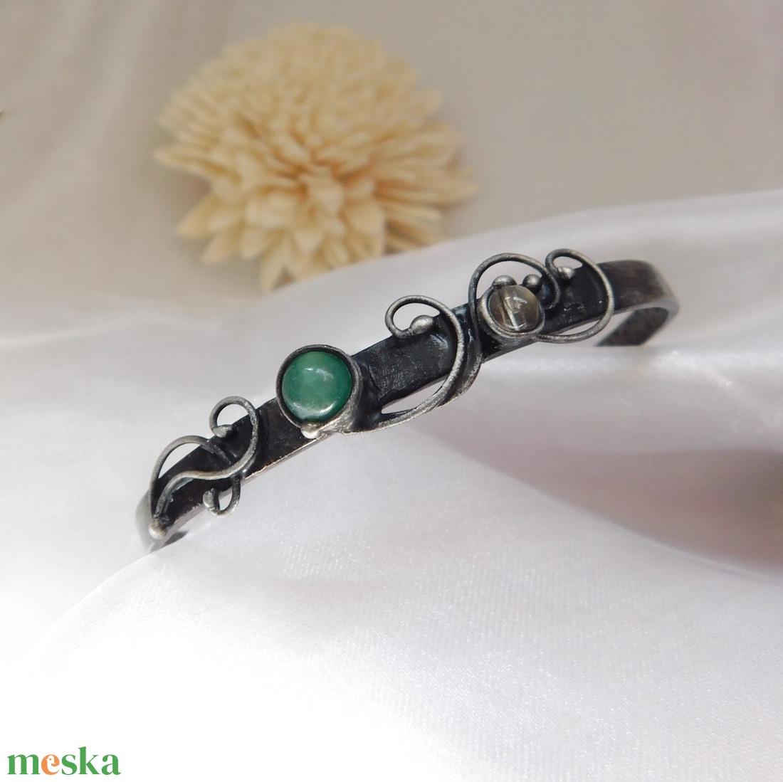 Karperec aventurinnal és hegyikristállyal - ékszer - karkötő - karperec - Meska.hu