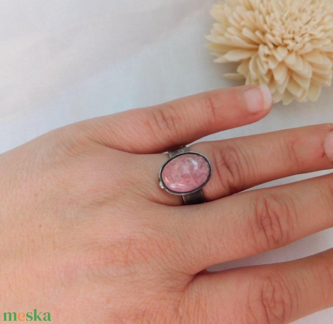 Rodonit gyűrű - ékszer - gyűrű - szoliter gyűrű - Meska.hu