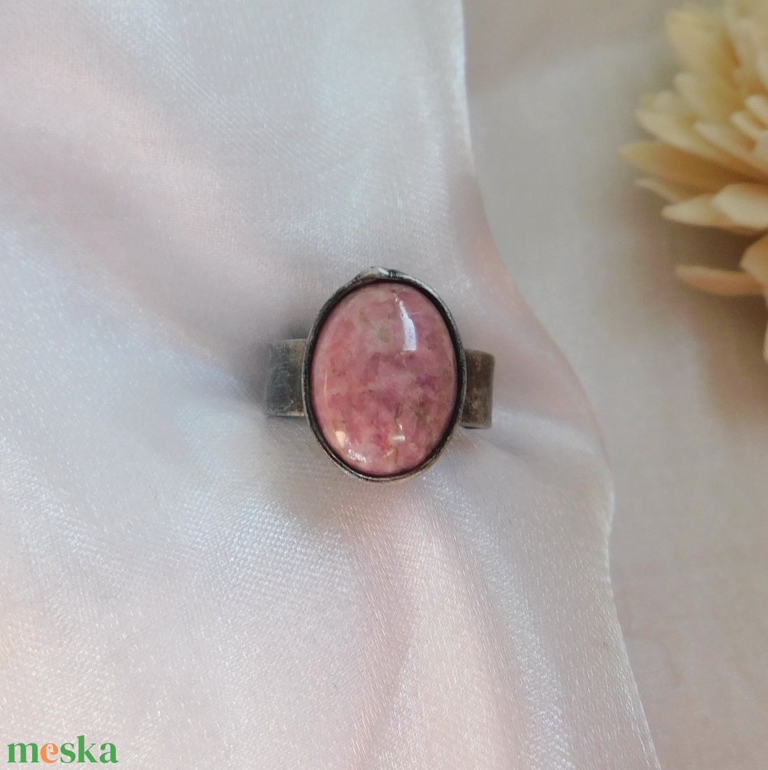 Rodonit gyűrű - ékszer - gyűrű - szoliter gyűrű - Meska.hu