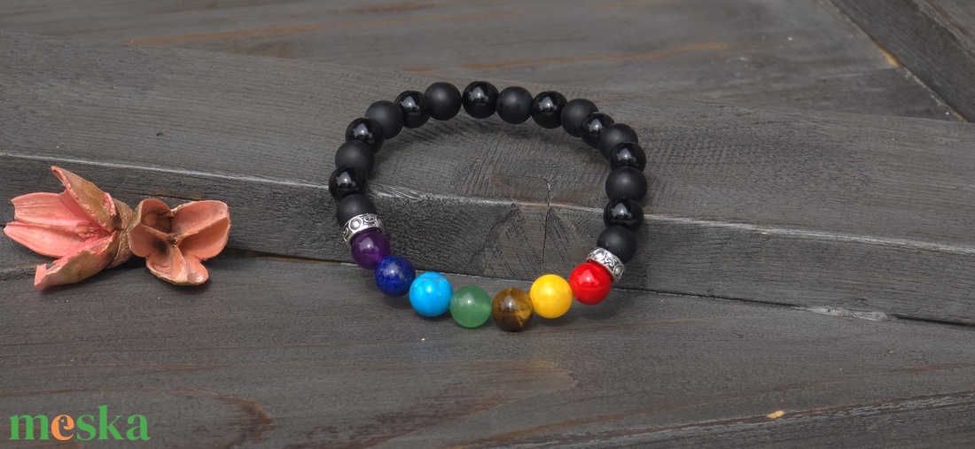 7 Csakra Ásvány Karkötő � Belső Egyensúly és Védelem - ékszer - karkötő - ásványkarkötő - Meska.hu