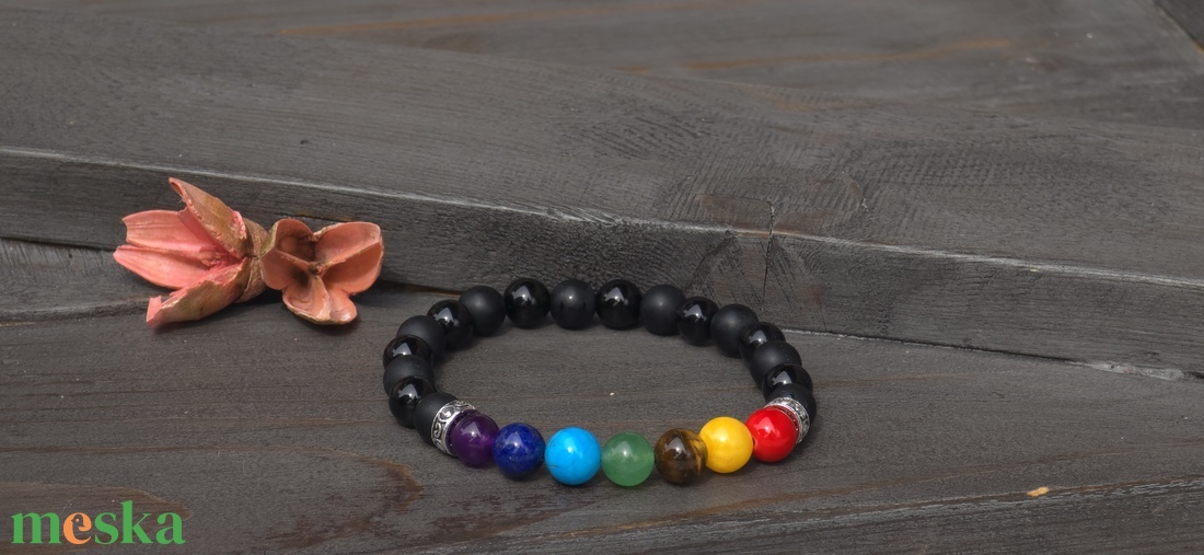 7 Csakra Ásvány Karkötő � Belső Egyensúly és Védelem - ékszer - karkötő - ásványkarkötő - Meska.hu