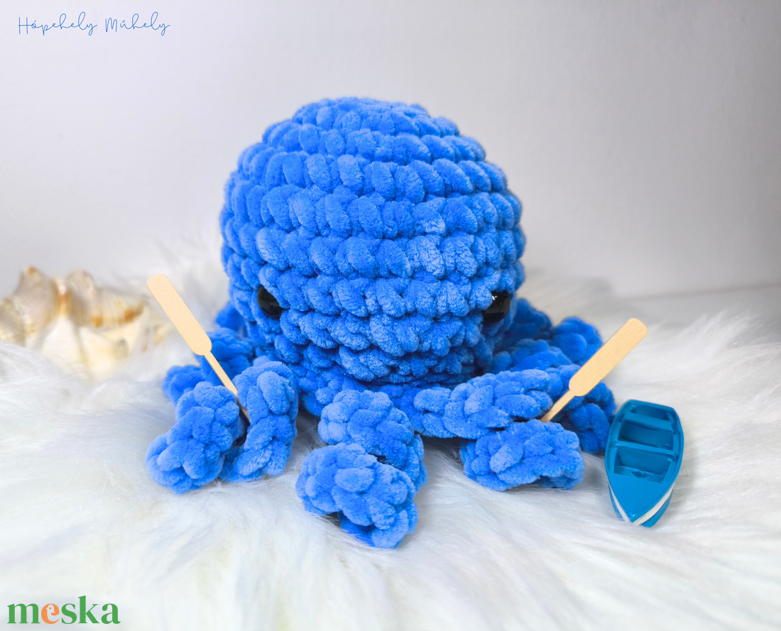Polip amigurumi plüss - Dave  - játék & sport - plüssállat & játékfigura - polip - Meska.hu