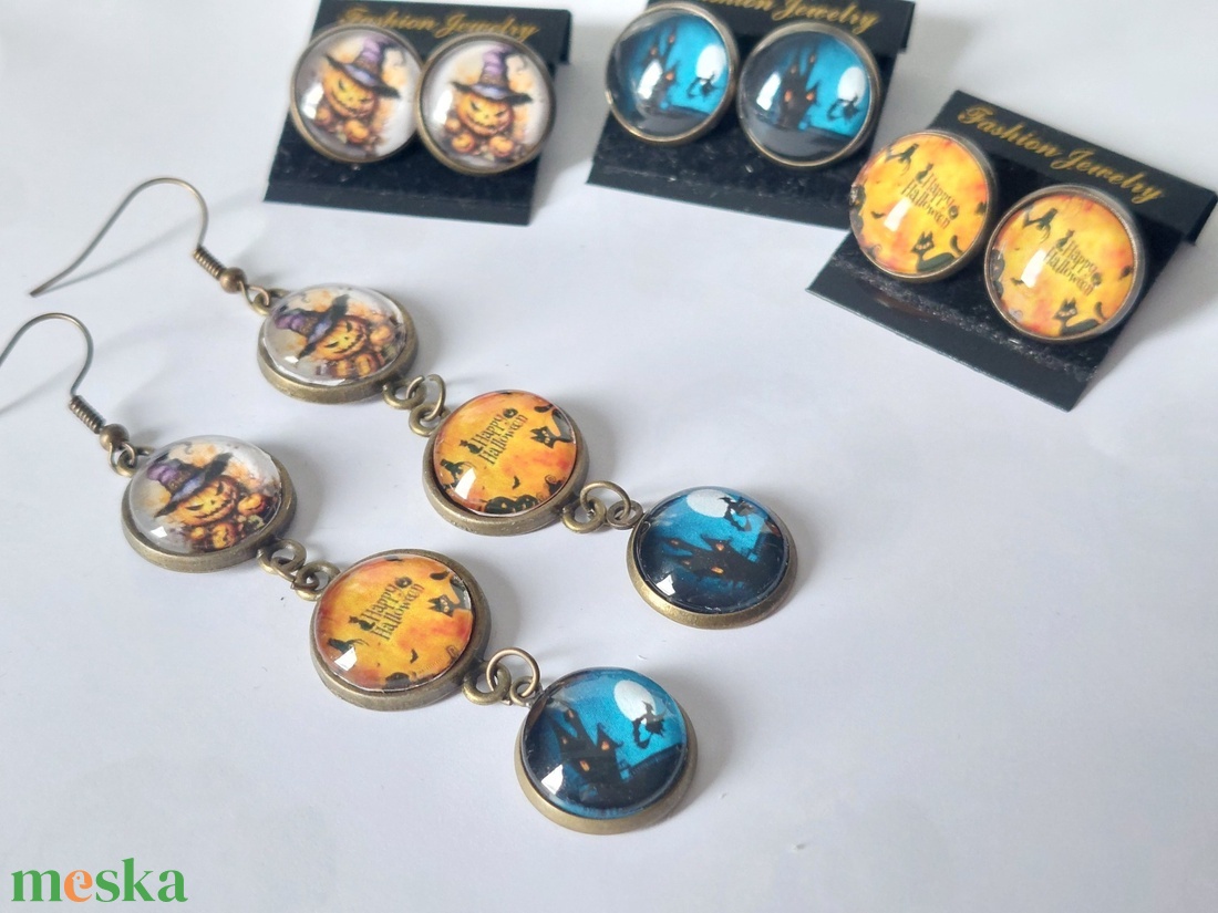 Happy Halloween cicás nyaklánc - otthon & életmód - dekoráció - halloween - halloweeni ékszerek - Meska.hu