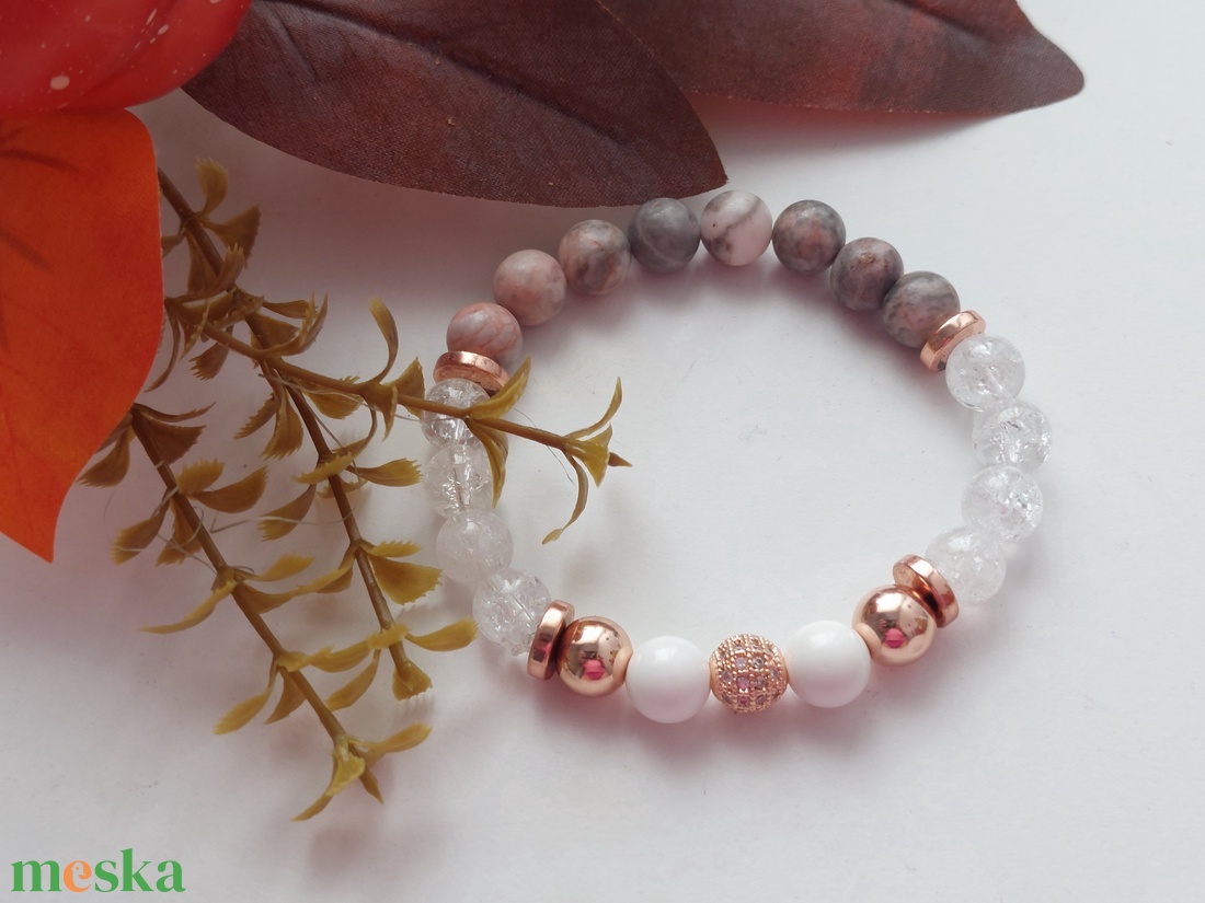 Rosegold hematit-kagylóhéj-jaspis ásványkarkötő - ékszer - karkötő - ásványkarkötő - Meska.hu Rosegold hematit-kagylóhéj-jaspis ásványkarkötő - ékszer - karkötő - ásványkarkötő - Meska.hu