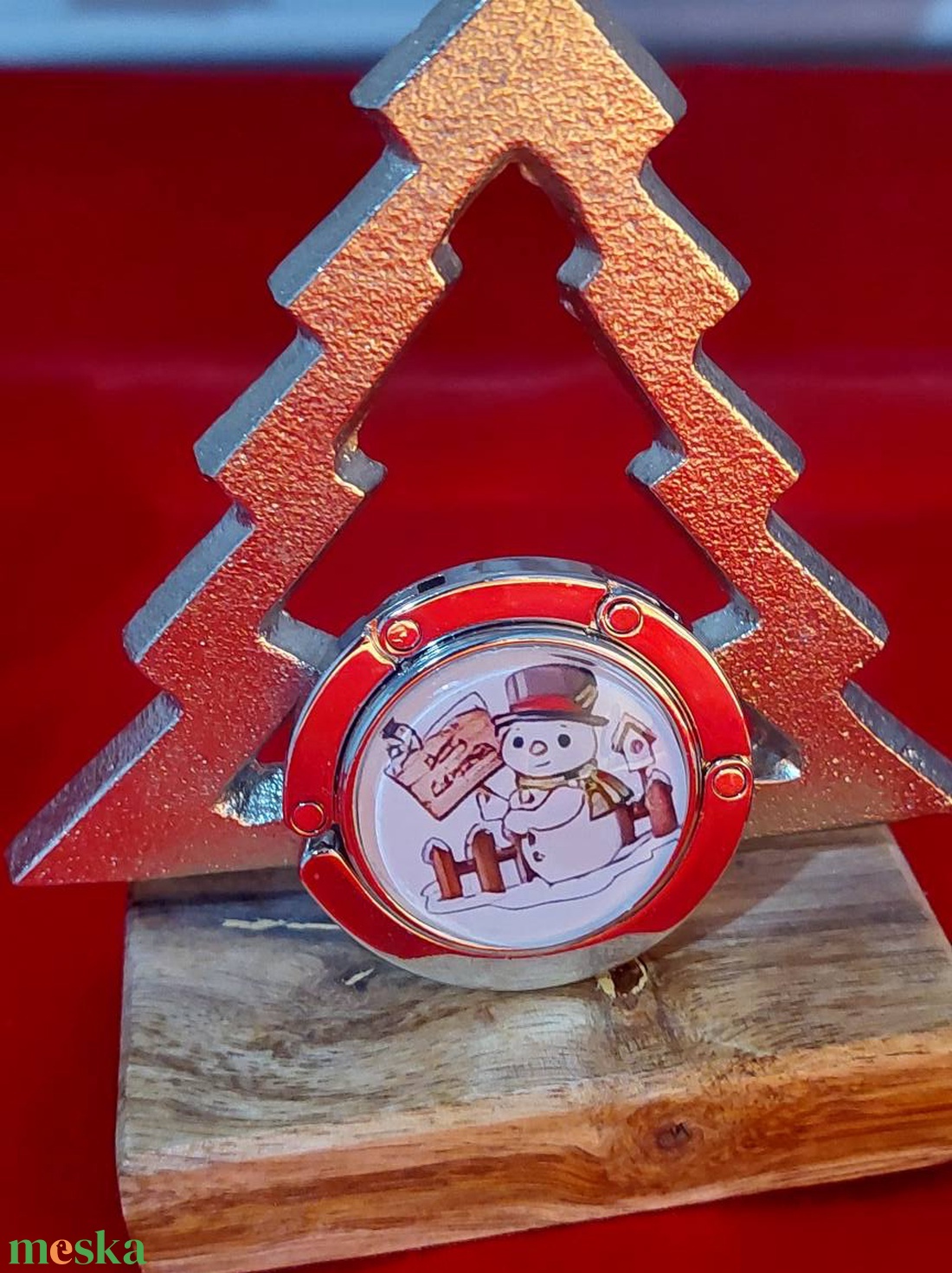 Táskatartó-karácsonyi mintás, Hóember - táska & tok - kulcstartó & táskadísz - táskaakasztó - Meska.hu