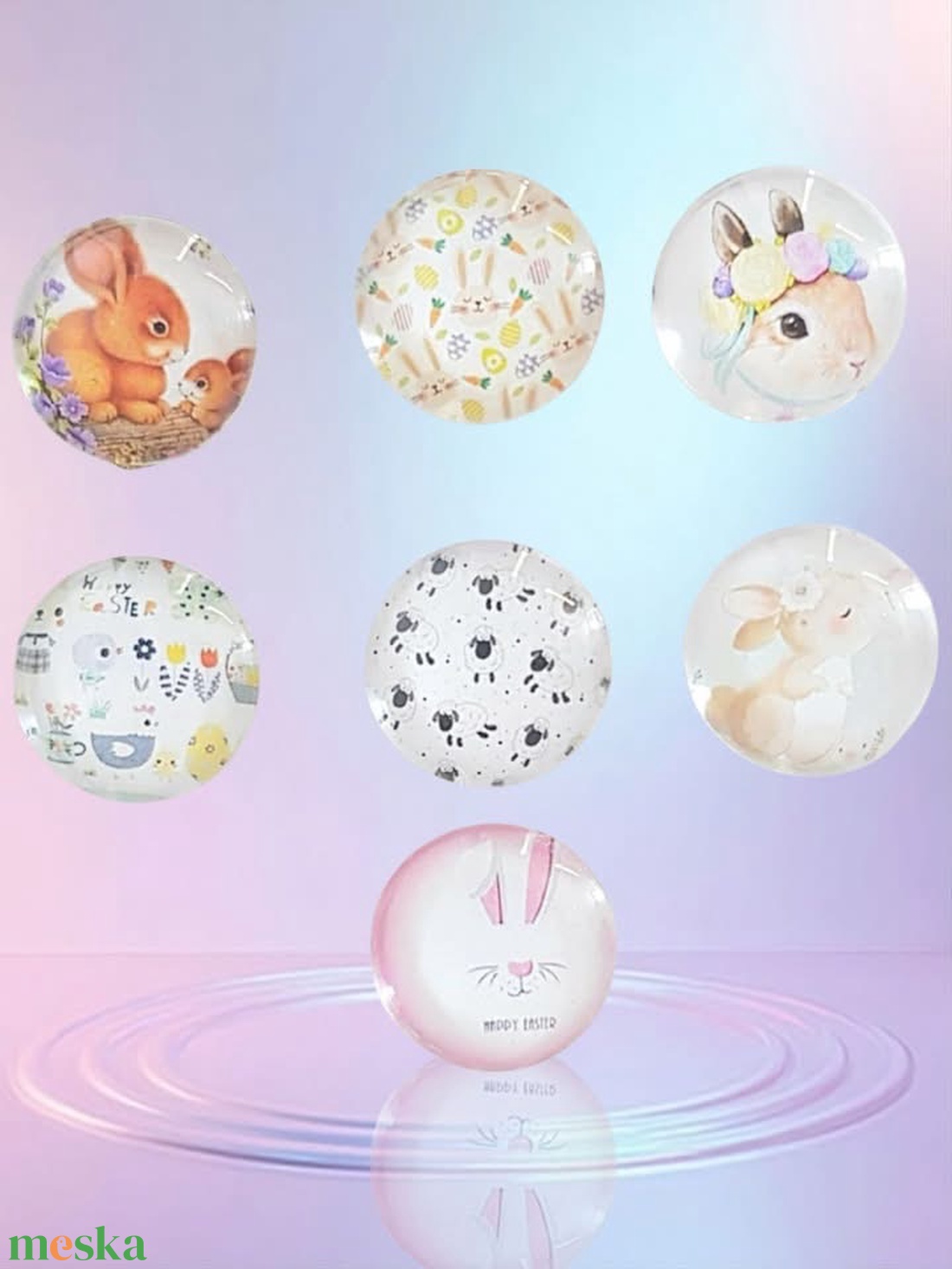 Vidám nyuszis hűtőmágnes � húsvéti tojásos, répás minta - otthon & életmód - konyhafelszerelés, tálalás - konyhai dekoráció - hűtőmágnes - Meska.hu