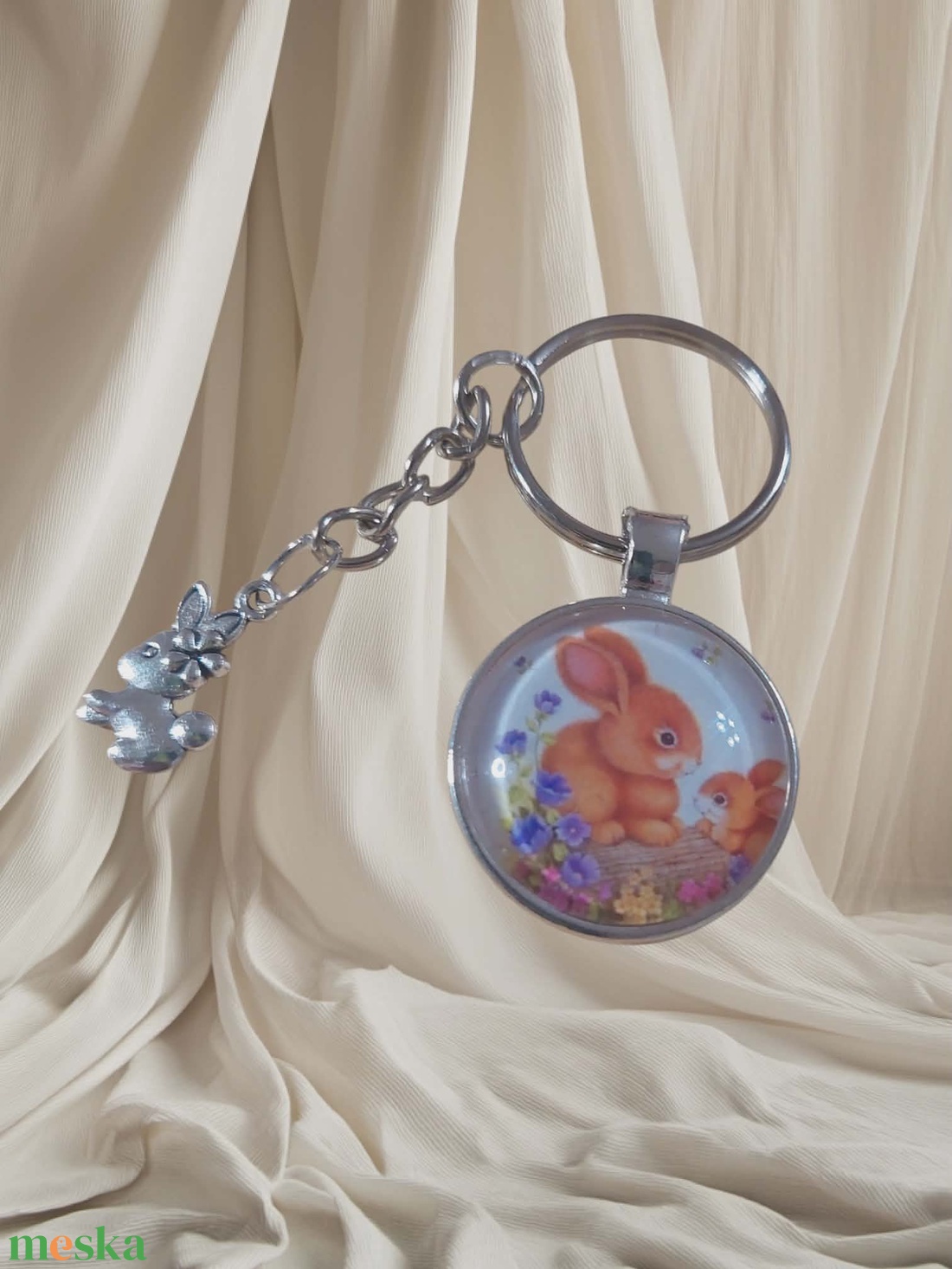 Húsvéti nyuszis kulcstartó - táska & tok - kulcstartó & táskadísz - táskadísz - Meska.hu