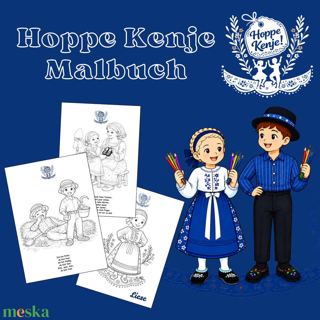 Hoppe Kenje - Színezőkönyv Malbuch - játék & sport - készségfejlesztő és logikai játék - oktató játékok - Meska.hu