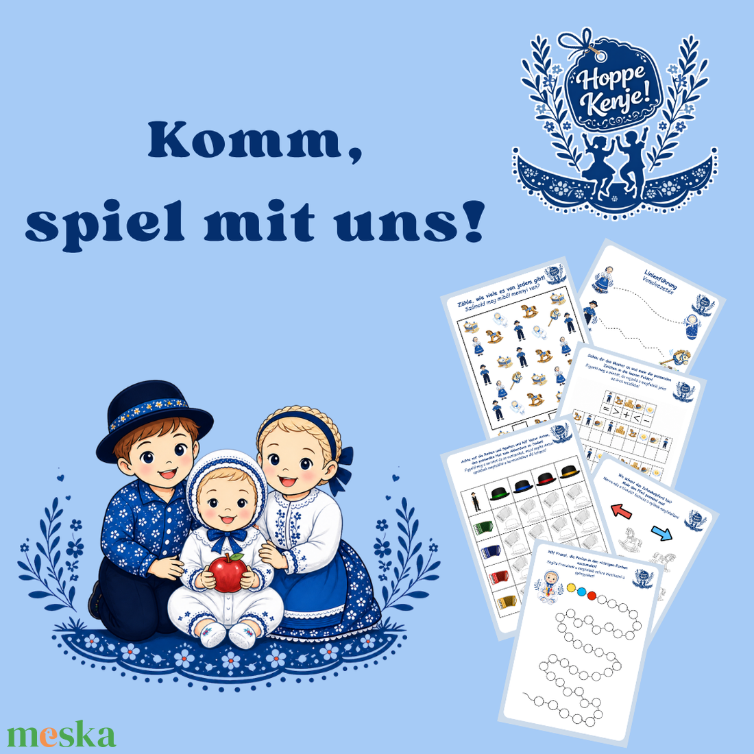 Hoppe Kenje - Arbeitsbl�tter: Komm, spiel mit uns - játék & sport - készségfejlesztő és logikai játék - oktató játékok - Meska.hu